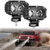 DREAMIZER Faretti LED da 4 a Cubo, 48W Fascio Luminoso Bianco Fuoristrada, Faretti LED Impermeabili IP68, Illuminazione Ausiliaria per Moto Camion Trattore SUV ATV UTV Golf Cart Barca Cross