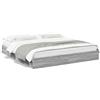 IKAYAA Letto Matrimoniale con contenitore 180x200 Giroletto Matrimoniale Legno con Cassetti Struttura Letto Giroletto Moderno in Legno Multistrato-Grigio sonoma-180 x 200 cm