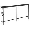 GOKHOMX Tavolo consolle da 180 cm con 2 prese e 2 porte USB, consolle di ingresso stretto industriale, mobile dietro le divani, per soggiorno, ingresso corridoio, corridoio, effetto finto marmo, nero
