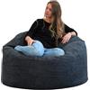 bananair - Pouf Poltrona Sacco in Velluto a Coste - Morbido e Confortevole - Imbottitura in Schiuma, Ottimo Supporto per la Schiena - Pouf Divano Gigante (100 cm, Blu)