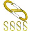 ALPLAKE Set di 4 moschettoni a forma di S, 88 x 40 mm, colore giallo