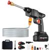 MXJFYY Idropulitrice a Batteria, Iidropulitrice Portatile da 21 V con 2 Batterie & Tubo Flessibile da 16,4 FT, Ugello Regolabile per Lavaggio a Getto, Giardino, Auto, Patio, Pulizia Pavimenti