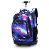 BOZONLI Zaino con ruote per computer portatili, impermeabile, trolley per ragazze e ragazzi, Baldacchino con cielo stellato., taglia unica, Borsa da viaggio