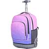 BOZONLI Zaino con Ruote Zaino Trolley con Rotelle Zaino Trolley Rolling Zaino da Viaggio Impermeabile (Rosa viola)