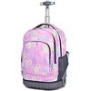 BOZONLI Zaino a rotelle multifunzione per scuola, studenti e adulti 19 pollici Trolley Bag con sei ruote, fiori rosa, 32 cm × 21 cm × 46 cm, Fiori rosa, 32cm × 21cm × 46cm, Borsa da viaggio