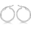 Tuscany Silver Orecchini a cerchio da donna in argento sterling con motivo inciso da 17.5 mm