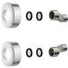 MORADO Connettori adattatori a gomito da 3/4 a 1/2 con piastre decorative per miscelatore doccia a parete, regolazione da 3/4 a 1/2 offset, cromato, metallo solido
