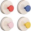 KYSUN 4 Ganci a Ventosa Colorati Dopamine, Ganci Per Asciugamani da Bagno Impermeabili e Resistenti All'umidità, Ganci Multifunzionali Per Bagno e Cucina Senza Fori (Rosa + Rosso + Giallo + Blu)