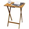 Relaxdays Tavolino Pieghevole, Salvaspazio, Resistente, Legno, Bambù, Ecosostenibile, HxLxP: 63x48x38,5 cm, Marrone