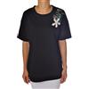 Bresci Esclusiva t-shirt Pinko in cotone blu scuro per un comfort elegante senza tempo