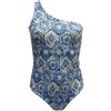 Bemymood Costume intero Bemymood monospalla: fantasia maiolica blu in lycra elegante