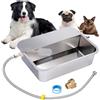 Svauoumu Distributore Automatico Di Acqua Per Cani Da 11 Litri Con Valvola A Galleggiante, Abbeveratoio Da Esterno Per Due Cani Di Grossa Taglia, Ciotola Per Cani In Acciaio Inossidabile A Gravità