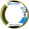 Electraline 15172 Cavo Unipolare N07V-K, Sezione 1x2.5 mm, 25 mt, Verde/Giallo