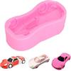 HERCHR Stampi a Forma di Auto 3D per fondente, caramelle, Stampi Silicone per Decorazione Sapone, Torta, Muffin, Cuocere al Forno, Antiaderente, rosa