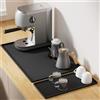 Gachiwar Tappetino da caffè diviso - Design 2 in 1 per attrezzature e tazze da caffè - Cuscino inferiore 61x40,5 cm - Vassoio 40x19 cm - Perfetto per la cucina di casa (Nero).