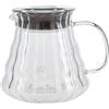 HERCHR Trasparente Resistente al Calore Bollitore per Caffè Preparato a mano, Vetro Borosilicato Caraffa Sostitutiva con Manico e Coperchio (500ML)