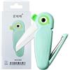 Votvlog 1 Pezzo Coltello da Cucina in Ceramica, Pelapatate Portatile Multifunzionale 2 in 1, Mini Coltello da Frutta a Forma di Pappagallo, Piccolo Coltello Pieghevole con Lama Affilata da 6 cm (Blu)