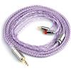 Linsoul Tripowin Zonie IEM Cavo, 16 Core Placcato Argento Cordoni Aggiornati, 1.25m SPC in Ear Monitor Cavi per 7hz Zero:2 Orchestra Lite Cadenza Hype4 Supermix4(2pin 0.78mm, 3.5mm)(Lavanda)