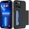 ÁRBOLORO Cover per iPhone 13 Pro Max con Porta Carte Custodia Portafoglio Antiurto Anti-Graffio Resistente Grado Militare Protettiva Slot Nascosto Scorrevole Case, Nero