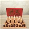 Famiglia di scacchi di guerrieri cinesi in terracotta con scatola
