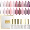 ROSALIND Smalto Semipermanente Unghie, 10 Colori Bianco Nude Rosa Scuro Chiaro Viola Avena Smalti Semipermanenti per Unghie, UV/LED Smalto Gel Unghie per Principianti Manicure Regalo