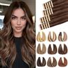 ShowJarlly Extension Capelli Veri Biadesivo 20pcs Extension Capelli Veri 60cm Miscela di Cioccolato e Marroni Estensione Biadesive Capelli Veri Invisibile Estensione Biadesive 50g(24inch,P2/6#)