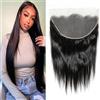 Arenshxc Lace Closure Human Hair 13 x 6 cm, con chiusura frontale in pizzo per capelli veri, colore nero naturale, 10 pollici