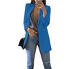 BOFETA Tuta Blazer Donna Cardigan Aperto Manica Lunga Casual Lavoro Ufficio Giacca Blazer Tinta Unita con Tasche Giallo XL