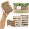 AIRNEX - Spugna da cucina naturale biodegradabile, spugna compostabile in cellulosa e noce di cocco, con funzione abrasiva, spugne ecologiche per piatti, confezione da 12 pezzi