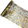 YUDAWN Runner da tavolo, nero, oro, runner da tavola per matrimonio, in poliestere, tovaglia decorativa, con design unico, per feste, comunioni, battesimi, 28 cm x 5 m