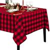BrillShine Tovaglia Rettangolare Buffalo Plaid Tovaglia a Quadretti per Cucina, Campeggio Decorazione da Tavolo per Feste di Natale All'aperto (140 x 210 cm, Nero Rosso)