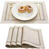 Aoztio Tovagliette Americane Lavabili Set di 4, 30x45 cm, Caffè