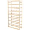 Compactor - Scaffale per bottiglie in legno certificato FSC - 54 bottiglie - Organizzatore per vino da parete - Pino naturale - per cantina, cucina o soggiorno - Stile sobrio e robusto