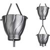 Monarch Rain Chains Aluminum Akira Rain Chain, 8.5 ft Pewter Powder Coated Aluminum Decorative Rain Catcher Chain for Gutters, Pewter Aluminum Rain Gutter Replacement Downspout
