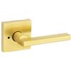 Kwikset Halifax - Maniglia per porta interna con serratura, per bagno e camera da letto, in ottone satinato, reversibile, senza chiave, con protezione Microban