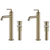 KRAUS Ramus KVF-1220BG-2PK - Rubinetto per lavabo con scarico a scomparsa, colore: oro spazzolato