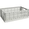 Hay - Cestino Colour Crate - Grigio - Polipropilene riciclato - Designer Hay Studio