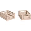 Hay - Set di 2 cestini Colour Crate - Rosa - Polipropilene riciclato - Designer Hay Studio