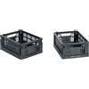 Hay - Set di 2 cestini Colour Crate - Grigio - Polipropilene riciclato - Designer Hay Studio