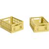 Hay - Set di 2 cestini Colour Crate - Giallo - Polipropilene riciclato - Designer Hay Studio