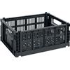 Hay - Cestino Colour Crate - Grigio - Polipropilene riciclato - Designer Hay Studio
