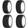 Dilwe Ruote e Pneumatici RC, 4 Pezzi Pneumatici e Ruote Posteriori Anteriori RC con Esagono da 12 Mm per Parti di Aggiornamento per Auto Fuoristrada RC 1/10 (Bianco)