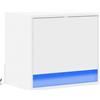 vidaXL Comodino a Parete con Luci LED Bianco, Comodino sospeso, Comodino, mobili per Camera da Letto, Comodino a Parete, Porta Telefono