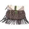 Ebarrito Borsa a mano in pelle patchwork con frange e tracolla