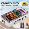 LKLB 2025 Cellulari Reno 12 Pro Versione globale Smartphone da 7,3 pollici Originale Snapdragon8 gen3 Cellulare 5G Android 14 Telefoni cellulari - Bluetooth Headphones