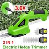 NUOYING 3.6V Trimmer Elettrico Cesoie da Potatura da Giardino Prato Siepe 2In1 Ricaricabile Cordless Recinzione Forbici Sarchiatore Erba Diserbo Falciatrice Strumento - only short blade