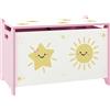 AIYAPLAY Baule Portagiochi con Coperchio per Bambini per Giocattoli e Vestiti, 60x37x39 cm, Rosa | Aosom Italy