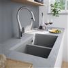 evineo line 650 lavello da cucina con vasca doppia La: 75 P: 45,5 cm, BRN200GR+UB630166, line 650 grigio [Lavelli da Cucina > per Base Sottolavello a partire da 80 cm]