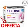 Kattovit Cat Diabete Pollo - Lattina Da 185 Gr - CONFEZIONE RISPARMIO
