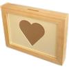 Cornice 3D in legno portafoto e salvadanaio con cuore